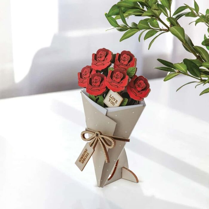 Happy Birthday With Love 3D Flower Figurine Card Letterbox Gift